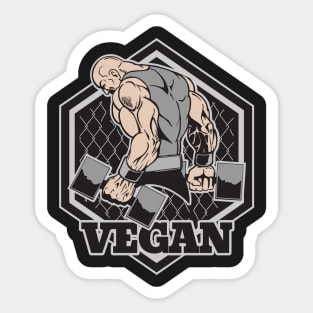 Vegan Bodybuilder Weightlifter Sticker